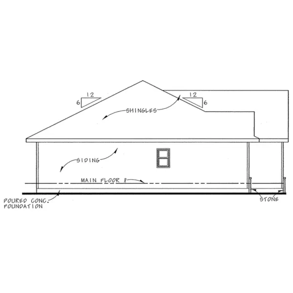 Traditional House Plan Left Elevation - 026D-1861 - Shop House Plans and More