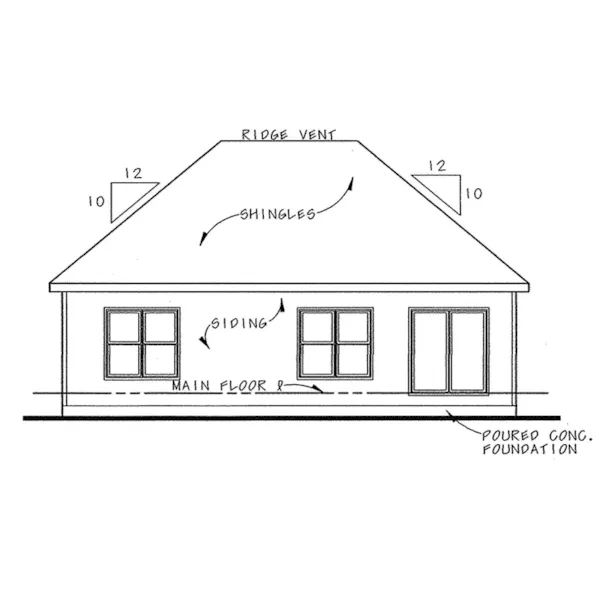 Traditional House Plan Rear Elevation - 026D-1861 - Shop House Plans and More