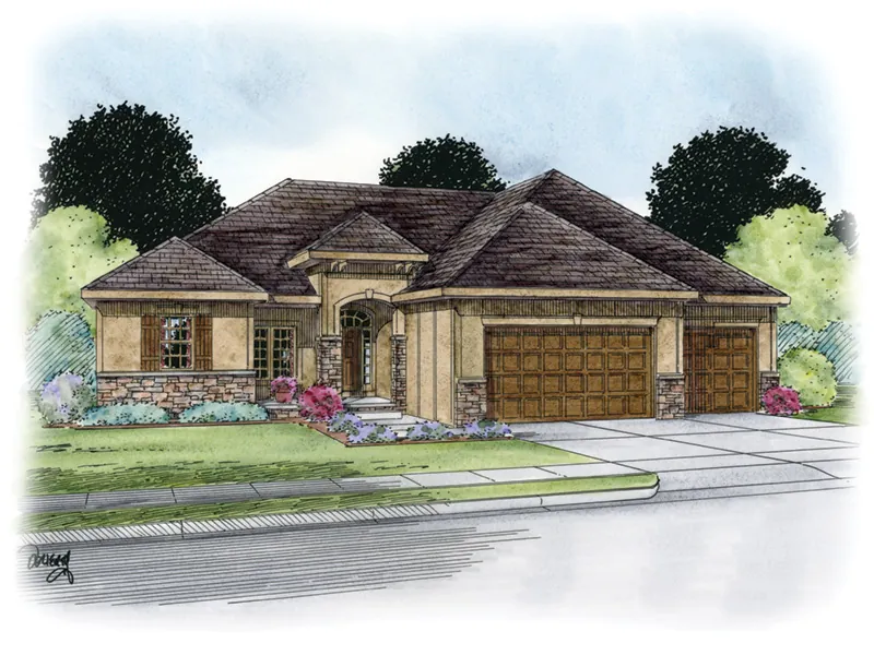 Tudor House Plan Front Image - Spencer Trail Prairie Home 026D-1862 - Shop House Plans and More