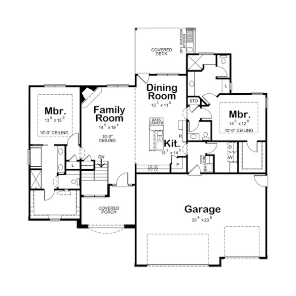 Ranch House Plan First Floor - 026D-1864 - Shop House Plans and More