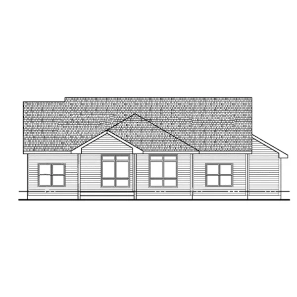 Ranch House Plan Rear Elevation - 026D-1865 - Shop House Plans and More