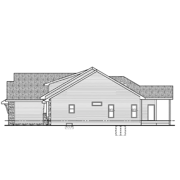 Ranch House Plan Right Elevation - 026D-1865 - Shop House Plans and More