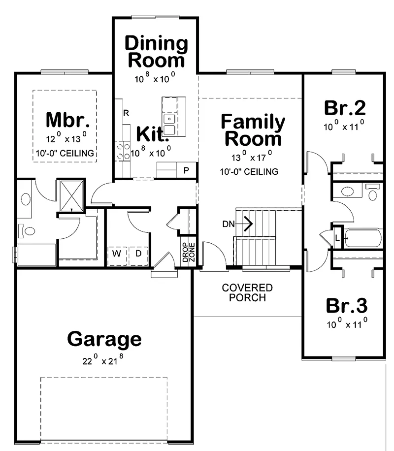 Ranch House Plan First Floor - 026D-1867 - Shop House Plans and More