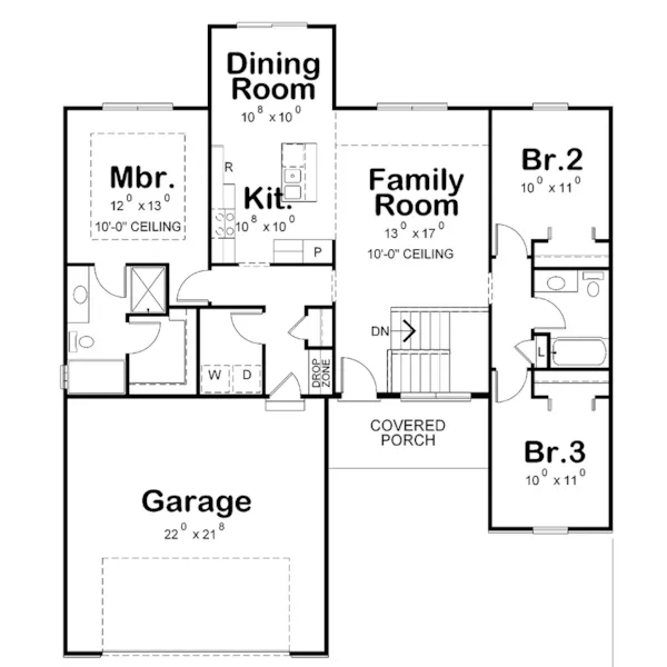 Ranch House Plan First Floor - 026D-1867 - Shop House Plans and More