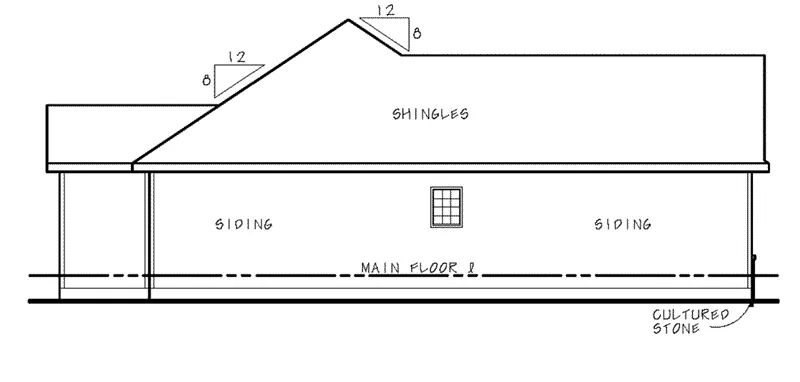 Ranch House Plan Left Elevation - 026D-1867 - Shop House Plans and More