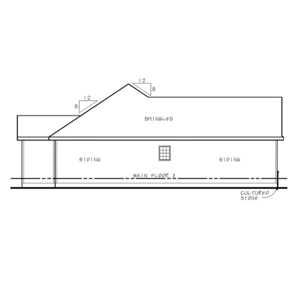 Ranch House Plan Left Elevation - 026D-1867 - Shop House Plans and More