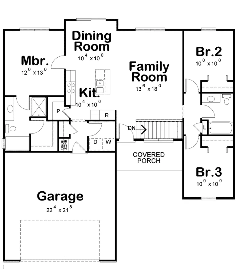 Ranch House Plan First Floor - 026D-1868 - Shop House Plans and More