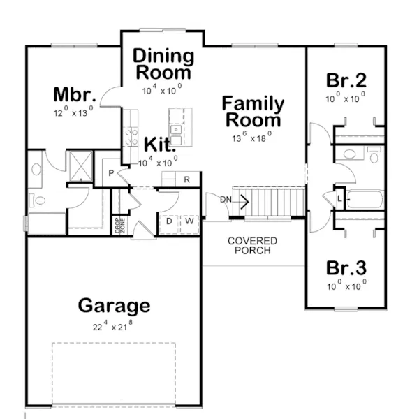 Ranch House Plan First Floor - 026D-1868 - Shop House Plans and More