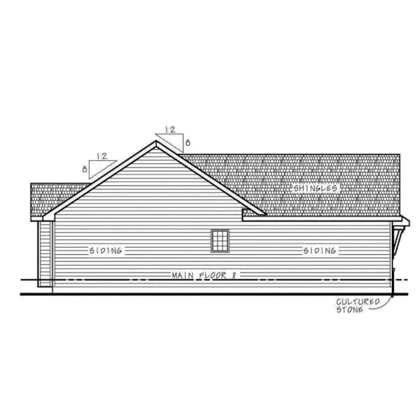 Ranch House Plan Left Elevation - 026D-1868 - Shop House Plans and More