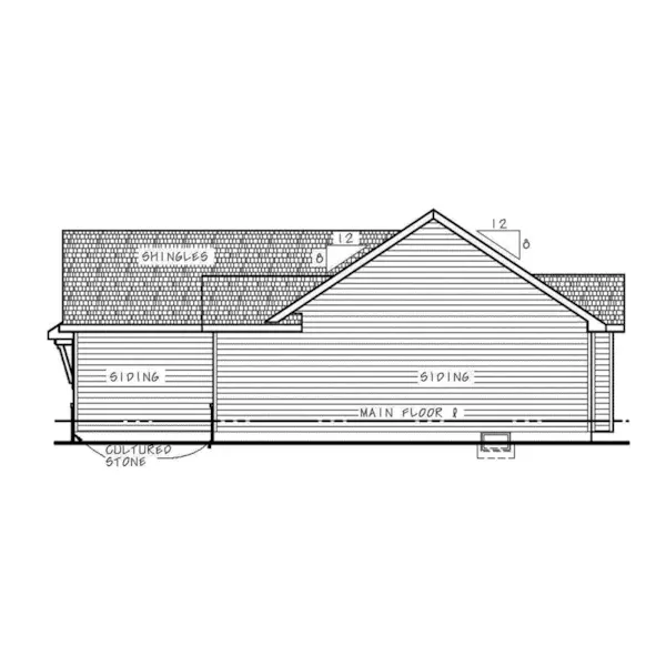 Ranch House Plan Right Elevation - 026D-1868 - Shop House Plans and More