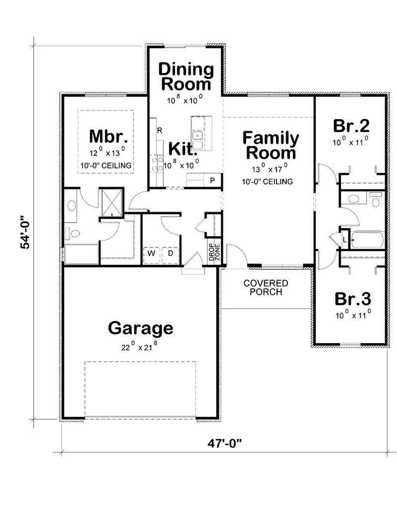 Traditional House Plan First Floor - 026D-1869 - Shop House Plans and More