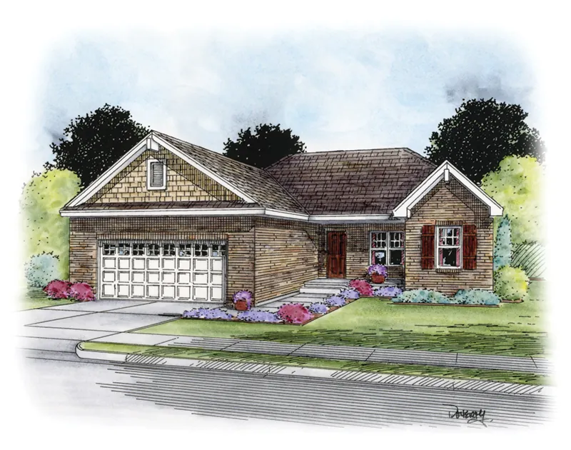 Traditional House Plan Front of Home - 026D-1869 - Shop House Plans and More