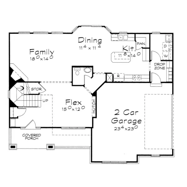 Ranch House Plan First Floor - Warden Neoclassical Home 026D-1870 - Shop House Plans and More