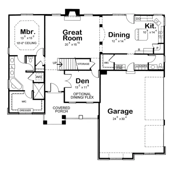 Country French House Plan First Floor - Mosley Forest Traditional Home 026D-1872 - Shop House Plans and More