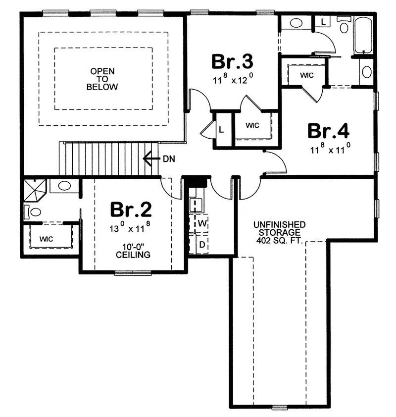 Traditional House Plan Second Floor - Mosley Forest Traditional Home 026D-1872 - Shop House Plans and More