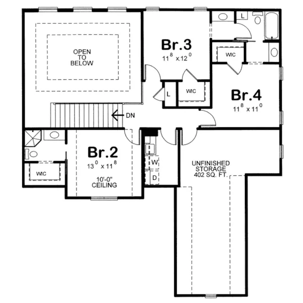 Country French House Plan Second Floor - Mosley Forest Traditional Home 026D-1872 - Shop House Plans and More