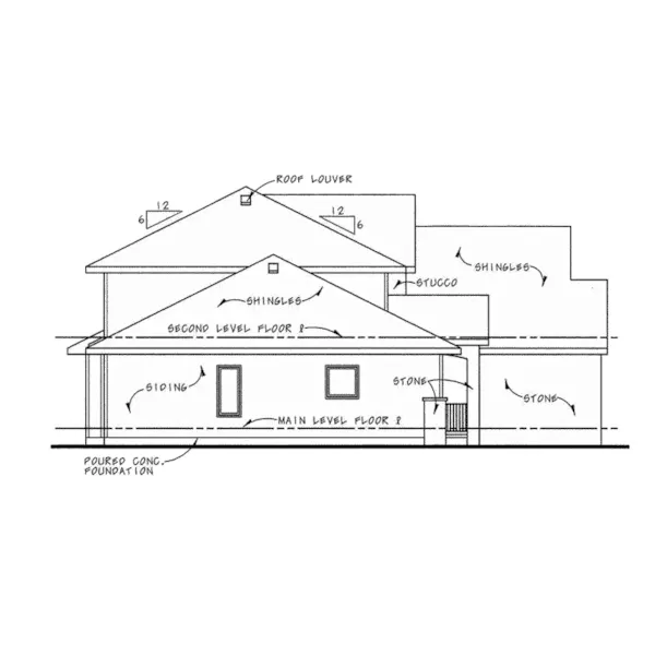 Country French House Plan Left Elevation - Mosley Forest Traditional Home 026D-1872 - Shop House Plans and More