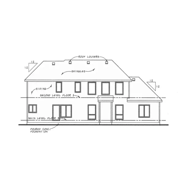 Country French House Plan Rear Elevation - Mosley Forest Traditional Home 026D-1872 - Shop House Plans and More