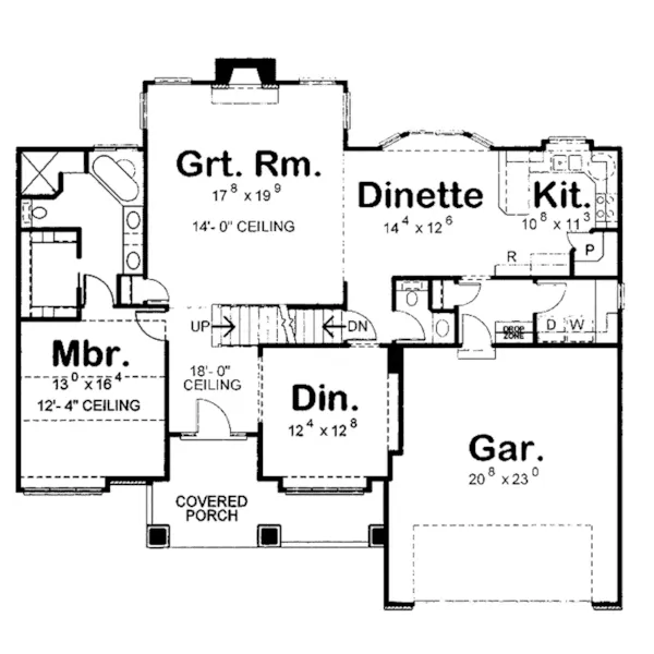 Craftsman House Plan First Floor - Duxbury Traditional Home 026D-1874 - Search House Plans and More