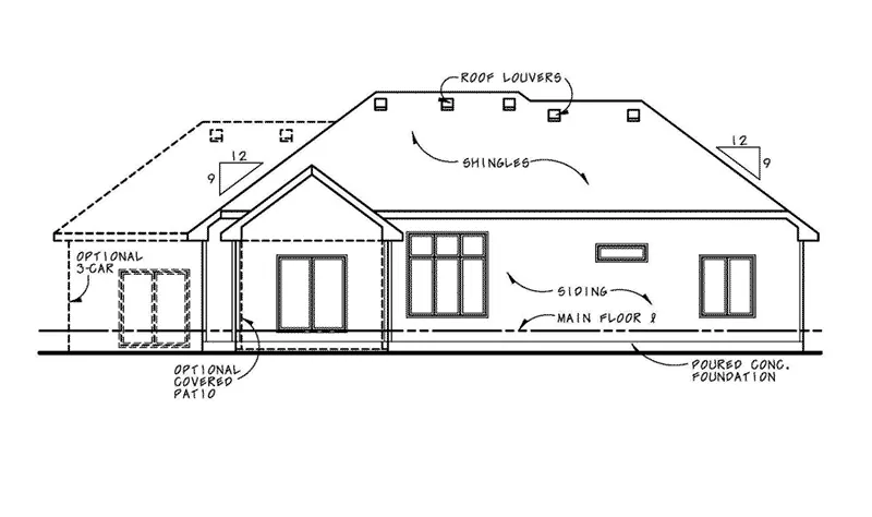 Country House Plan Rear Elevation - Dyers Dock Traditional Home 026D-1875 - Search House Plans and More