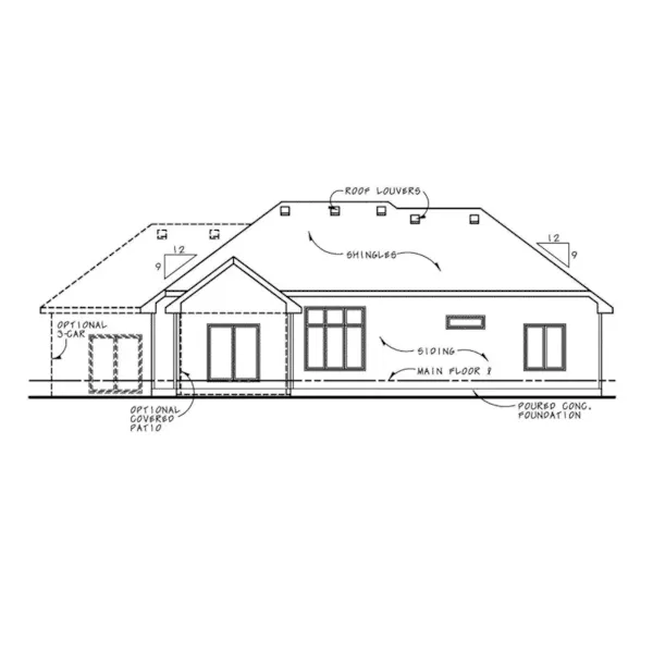 Country House Plan Rear Elevation - Dyers Dock Traditional Home 026D-1875 - Search House Plans and More