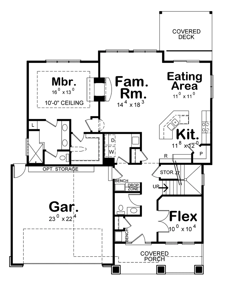 Traditional House Plan First Floor - Colley Craftsman Home 026D-1876 - Search House Plans and More