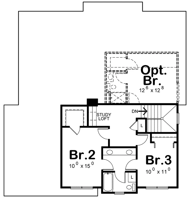 Bungalow House Plan Second Floor - Colley Craftsman Home 026D-1876 - Search House Plans and More