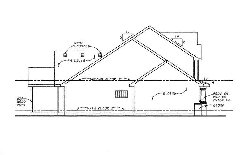 Traditional House Plan Left Elevation - Colley Craftsman Home 026D-1876 - Search House Plans and More