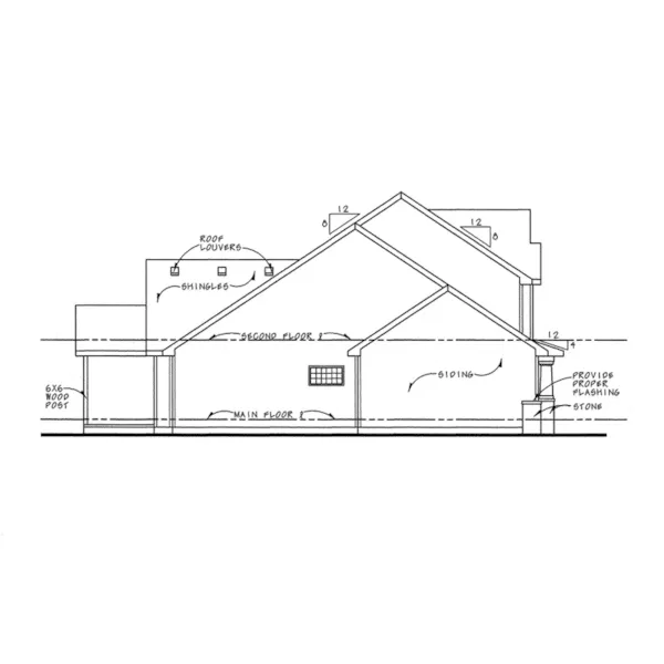 Ranch House Plan Left Elevation - Colley Craftsman Home 026D-1876 - Search House Plans and More