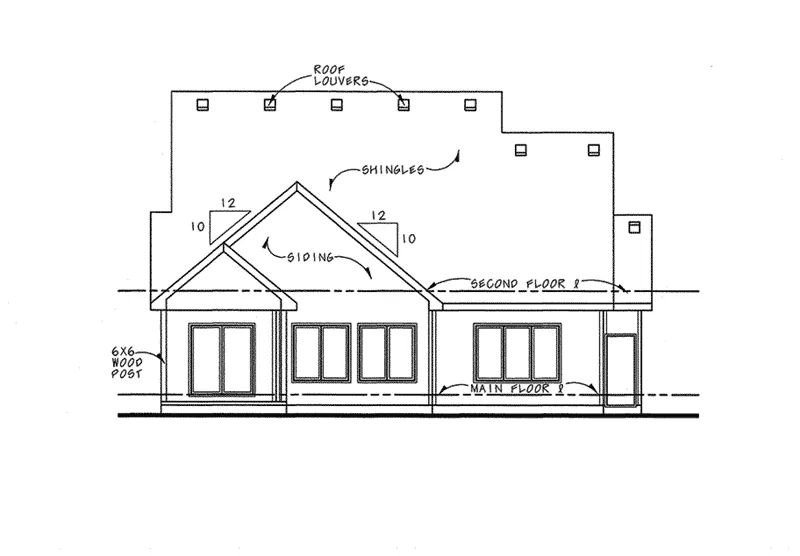Traditional House Plan Rear Elevation - Colley Craftsman Home 026D-1876 - Search House Plans and More