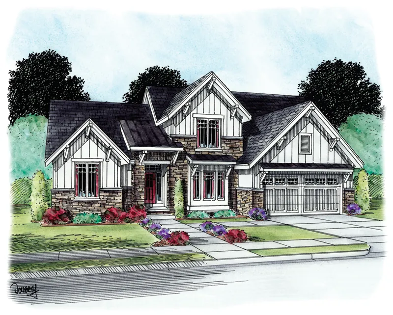 Arts & Crafts House Plan Front Image - 026D-1877 - Shop House Plans and More