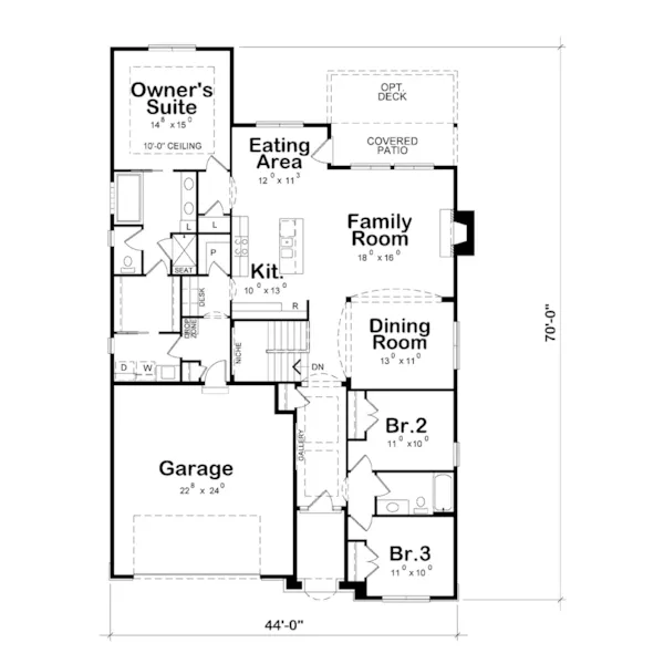 Ranch House Plan First Floor - Lachlan Ranch Home 026D-1881 - Shop House Plans and More