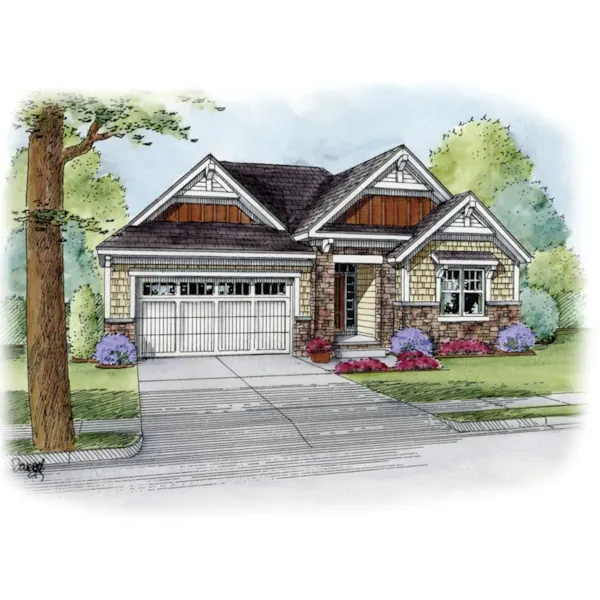 Ranch House Plan Front of Home - Lachlan Ranch Home 026D-1881 - Shop House Plans and More