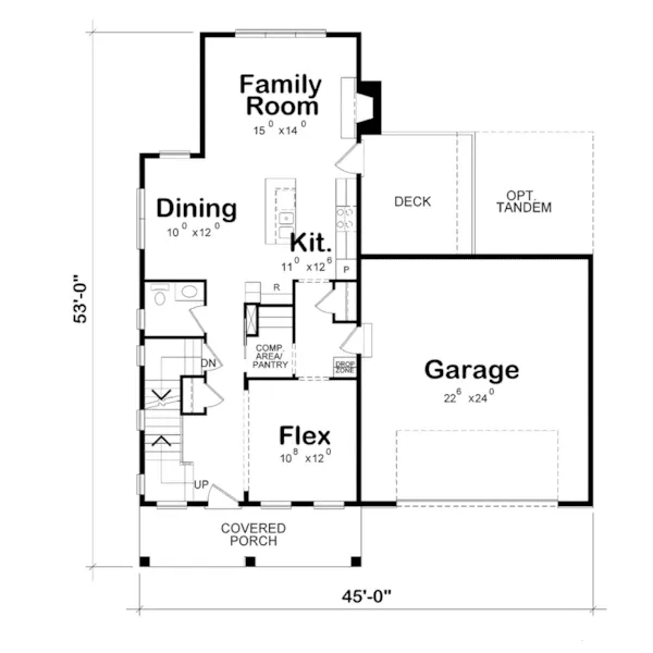 Traditional House Plan First Floor - 026D-1883 - Shop House Plans and More