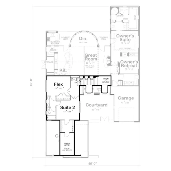 Country French House Plan Second Floor - Dornewood Rustic Prairie Home 026D-1885 - Search House Plans and More