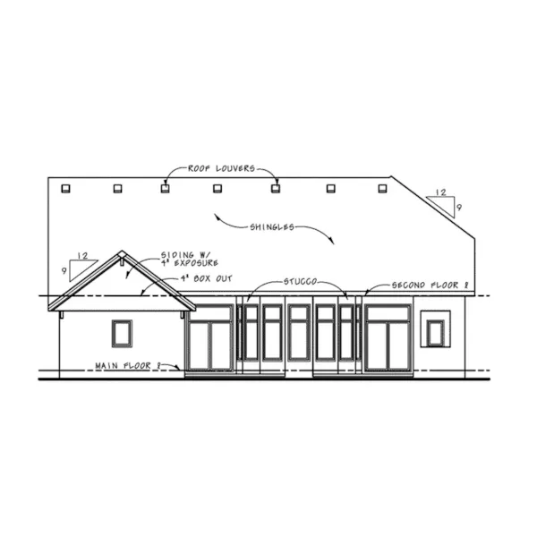 Country French House Plan Rear Elevation - Dornewood Rustic Prairie Home 026D-1885 - Search House Plans and More