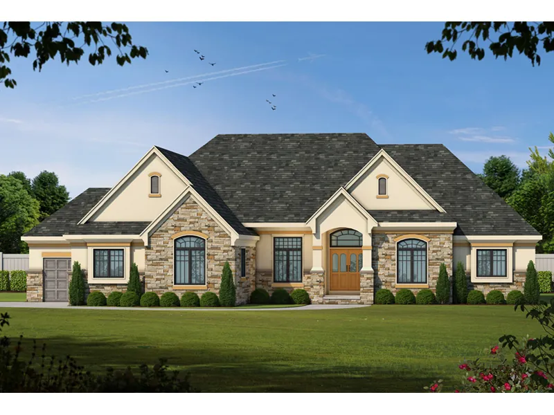 Country French House Plan Front Image - Roberts Mill Traditional Ranch Home 026D-1890 - Shop House Plans and More