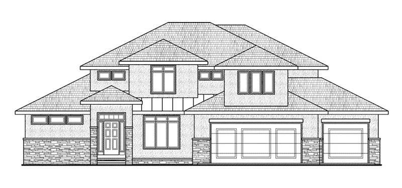 Prairie House Plan Front Elevation - Wyndemere Bay Neoclassical Home 026D-1893 - Shop House Plans and More