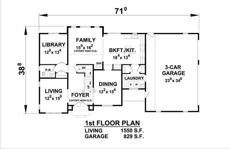 European House Plan First Floor - 026D-1898 - Shop House Plans and More