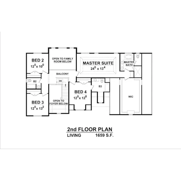 Country French House Plan Second Floor - Brown Point Two-Story Home 026D-1898 - Shop House Plans and More