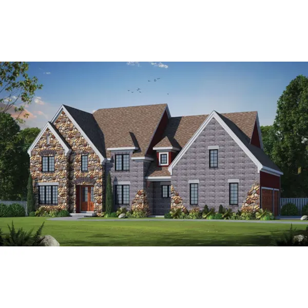 Country French House Plan Front of Home - Brown Point Two-Story Home 026D-1898 - Shop House Plans and More