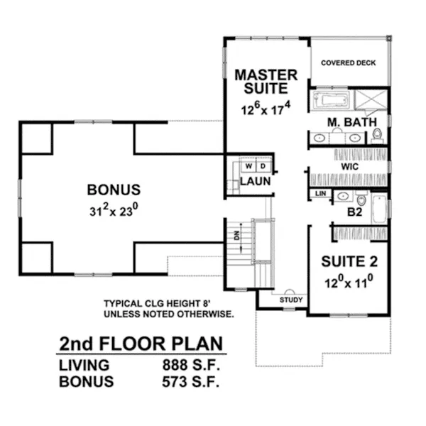 Country House Plan Second Floor - Koberg Craftsman Home 026D-1901 - Search House Plans and More