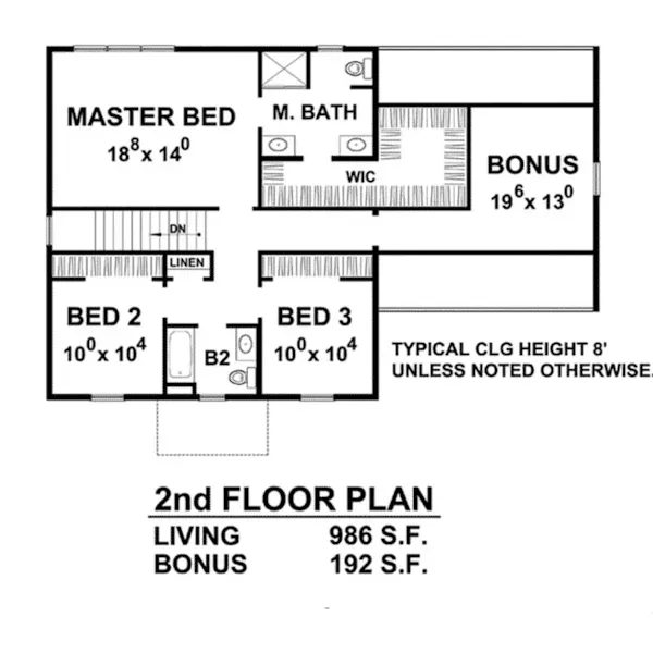 Georgian House Plan Second Floor - Byers Hill Farmhouse 026D-1902 - Shop House Plans and More