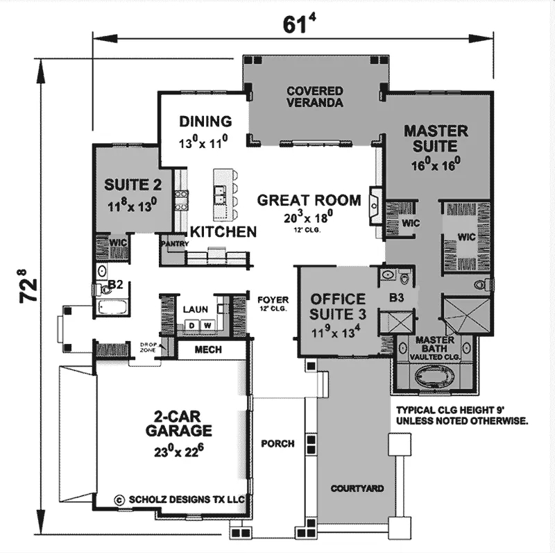 English Cottage House Plan First Floor - 026D-1904 - Shop House Plans and More