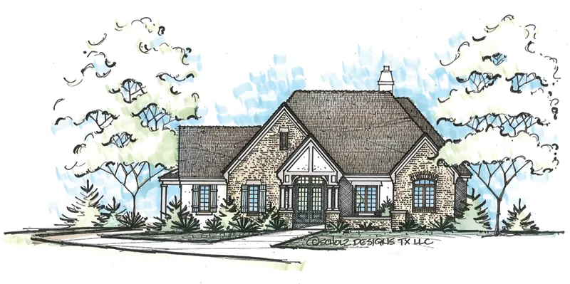 Tudor House Plan Front of Home - 026D-1904 - Shop House Plans and More