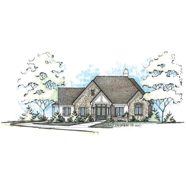 Tudor House Plan Front of Home - Dilwyn European Home 026D-1904 - Shop House Plans and More