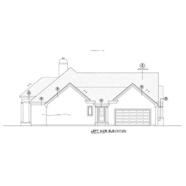 Tudor House Plan Left Elevation - Dilwyn European Home 026D-1904 - Shop House Plans and More