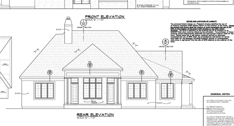 Tudor House Plan Rear Elevation - 026D-1904 - Shop House Plans and More