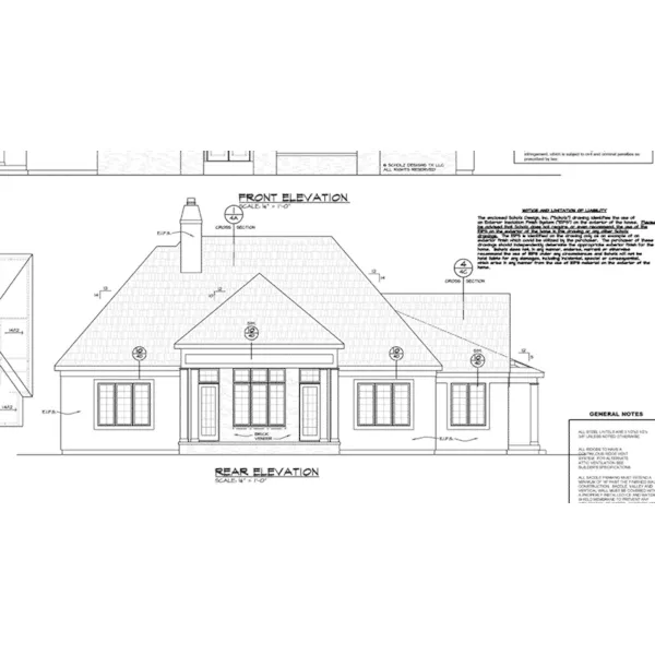 Tudor House Plan Rear Elevation - Dilwyn European Home 026D-1904 - Shop House Plans and More