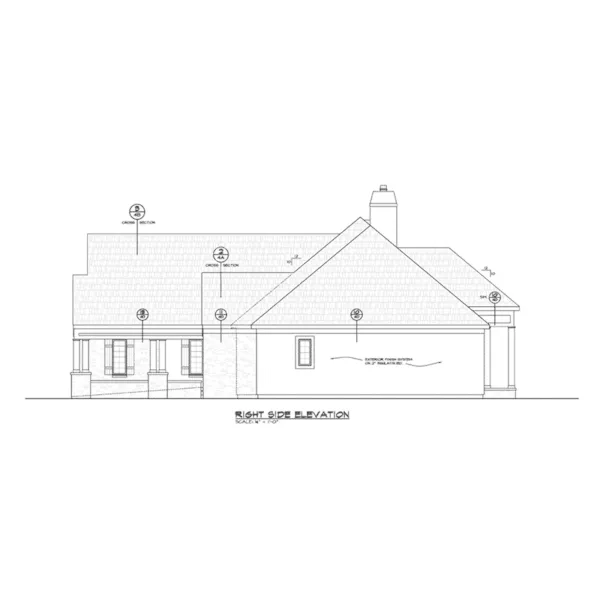 Tudor House Plan Right Elevation - Dilwyn European Home 026D-1904 - Shop House Plans and More